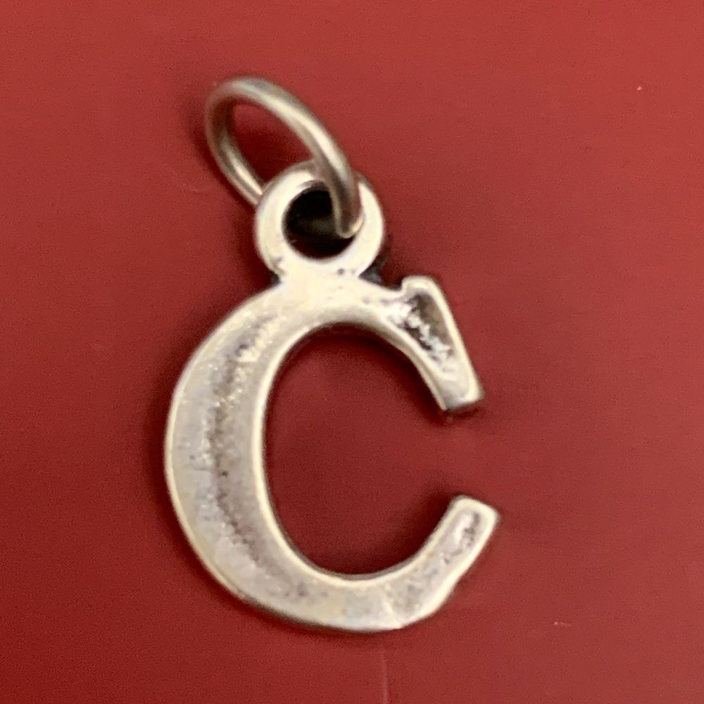 .925 Letter C Sterling Silver Jewelry Charm #alphabet #teacher